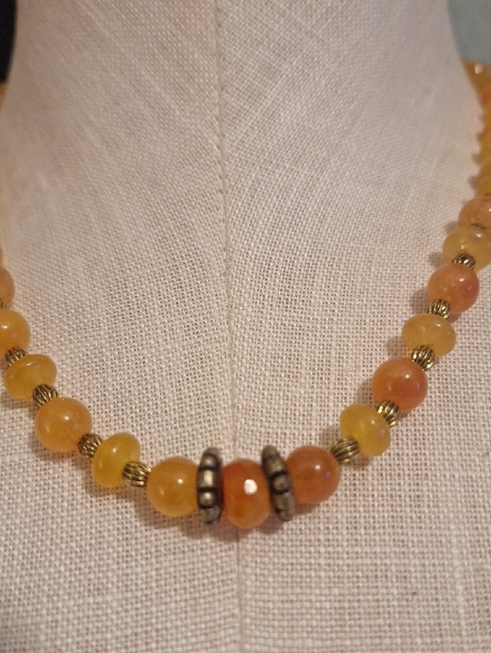 Carnelian Agate Beaded Necklace - Picture 2 of 7